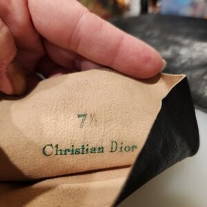 Vintage Christian Dior Long Black Leather Gloves
